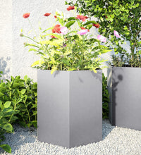 Garten-Pflanzgefäße 2Stk.Sechseckig 46x40x45cm Verzinkter Stahl