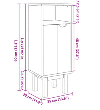 Badschrank OTTA 35x30x90 cm Massivholz Kiefer