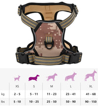 Hundegeschirr Reflektierend Verstellbar Camouflage Braun S