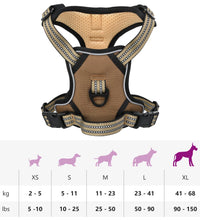 Hundegeschirr Reflektierend Verstellbar Braun XL