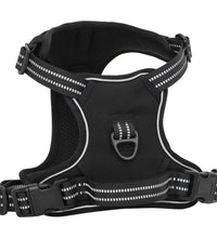 Hundegeschirr mit Leine & Halsband Verstellbar Schwarz L