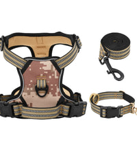 Hundegeschirr mit Leine & Halsband Verstellbar Camouflage L