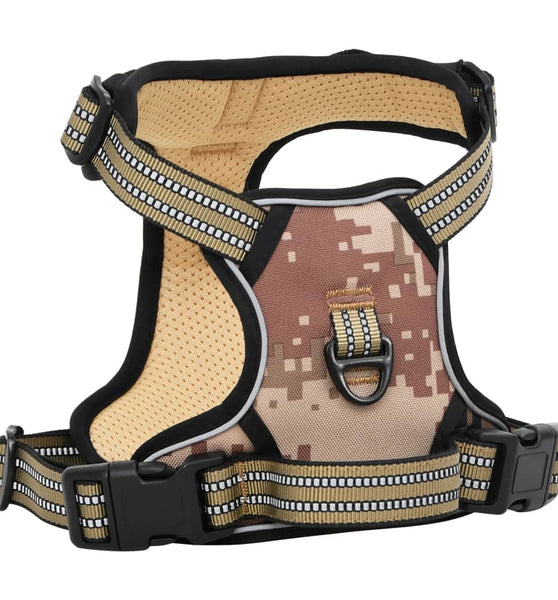 Hundegeschirr mit Leine & Halsband Verstellbar Camouflage XL