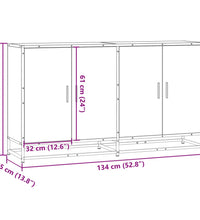 Sideboard Schwarz 134x35x76 cm Holzwerkstoff