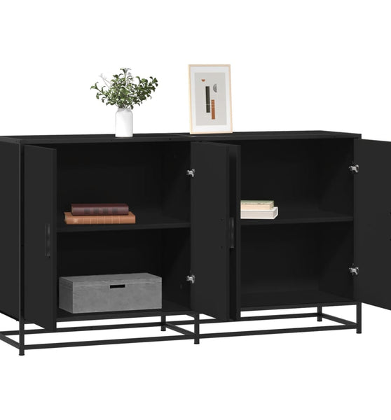 Sideboard Schwarz 134x35x76 cm Holzwerkstoff