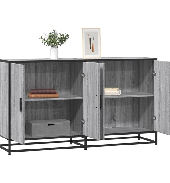 Sideboard Grau Sonoma 134x35x76 cm Holzwerkstoff