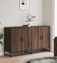Sideboard Braun Eichen-Optik 134x35x76 cm Holzwerkstoff