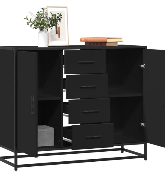 Sideboard Schwarz 92x35x76 cm Holzwerkstoff