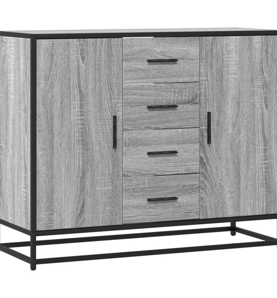 Sideboard Grau Sonoma 92x35x76 cm Holzwerkstoff