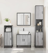Badschrank Grau Sonoma 35x37,5x188,5 cm Holzwerkstoff Metall