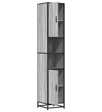 Badschrank Grau Sonoma 35x37,5x188,5 cm Holzwerkstoff Metall