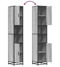 Badschrank Grau Sonoma 35x37,5x188,5 cm Holzwerkstoff Metall