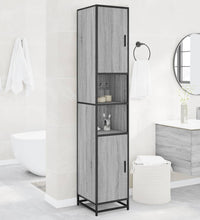 Badschrank Grau Sonoma 35x37,5x188,5 cm Holzwerkstoff Metall