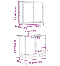 2-tlg. Badmöbel-Set Räuchereiche Holzwerkstoff