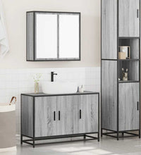 2-tlg. Badmöbel-Set Grau Sonoma Holzwerkstoff
