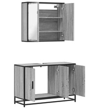 2-tlg. Badmöbel-Set Grau Sonoma Holzwerkstoff