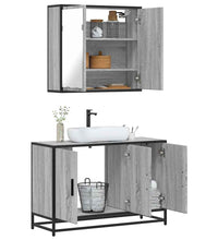2-tlg. Badmöbel-Set Grau Sonoma Holzwerkstoff