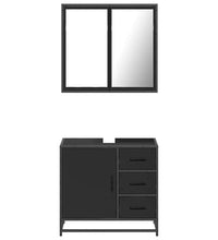 2-tlg. Badmöbel-Set Schwarz Holzwerkstoff