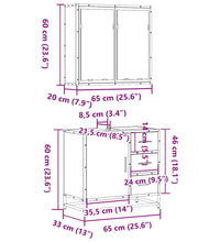 2-tlg. Badmöbel-Set Schwarz Holzwerkstoff