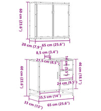 2-tlg. Badmöbel-Set Räuchereiche Holzwerkstoff