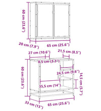 2-tlg. Badmöbel-Set Räuchereiche Holzwerkstoff