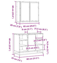 2-tlg. Badmöbel-Set Räuchereiche Holzwerkstoff