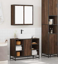 2-tlg. Badmöbel-Set Braun Eichen-Optik Holzwerkstoff