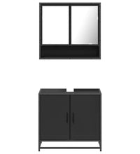 2-tlg. Badmöbel-Set Schwarz Holzwerkstoff