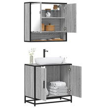 2-tlg. Badmöbel-Set Grau Sonoma Holzwerkstoff