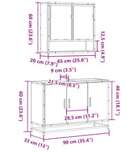 2-tlg. Badmöbel-Set Sonoma-Eiche Holzwerkstoff
