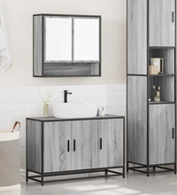 2-tlg. Badmöbel-Set Grau Sonoma Holzwerkstoff