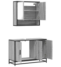 2-tlg. Badmöbel-Set Grau Sonoma Holzwerkstoff