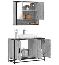 2-tlg. Badmöbel-Set Grau Sonoma Holzwerkstoff