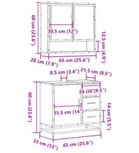 2-tlg. Badmöbel-Set Räuchereiche Holzwerkstoff