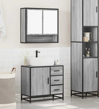 2-tlg. Badmöbel-Set Grau Sonoma Holzwerkstoff