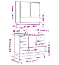 2-tlg. Badmöbel-Set Schwarz Holzwerkstoff