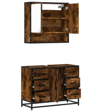 2-tlg. Badmöbel-Set Räuchereiche Holzwerkstoff