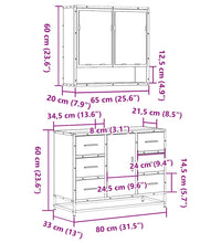 2-tlg. Badmöbel-Set Räuchereiche Holzwerkstoff
