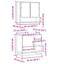 2-tlg. Badmöbel-Set Räuchereiche Holzwerkstoff
