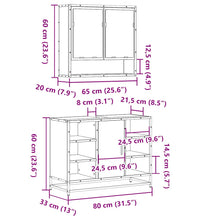 2-tlg. Badmöbel-Set Schwarz Holzwerkstoff