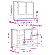 2-tlg. Badmöbel-Set Sonoma-Eiche Holzwerkstoff