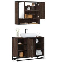 2-tlg. Badmöbel-Set Braun Eichen-Optik Holzwerkstoff