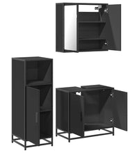 3-tlg. Badmöbel-Set Schwarz Holzwerkstoff