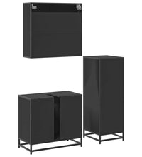 3-tlg. Badmöbel-Set Schwarz Holzwerkstoff