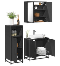 3-tlg. Badmöbel-Set Schwarz Holzwerkstoff