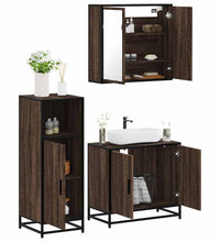 3-tlg. Badmöbel-Set Braun Eichen-Optik Holzwerkstoff