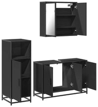 3-tlg. Badmöbel-Set Schwarz Holzwerkstoff