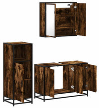 3-tlg. Badmöbel-Set Räuchereiche Holzwerkstoff