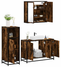 3-tlg. Badmöbel-Set Räuchereiche Holzwerkstoff