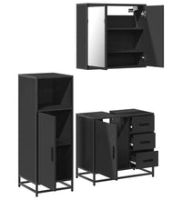 3-tlg. Badmöbel-Set Schwarz Holzwerkstoff